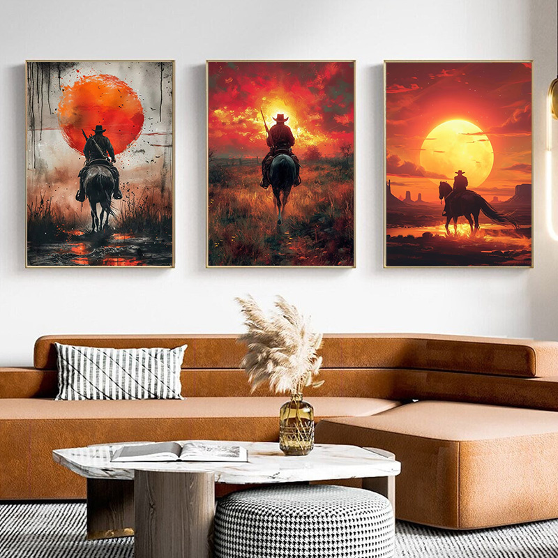 Retro Gaming Decor - Classic Retro Game Cowboy Character Red