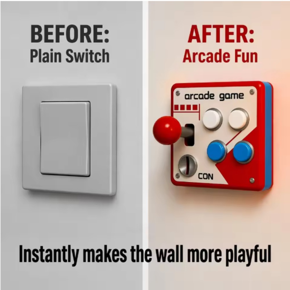 Retro Gaming Decor - Retro Arcade Joystick Switch Plate Cover,