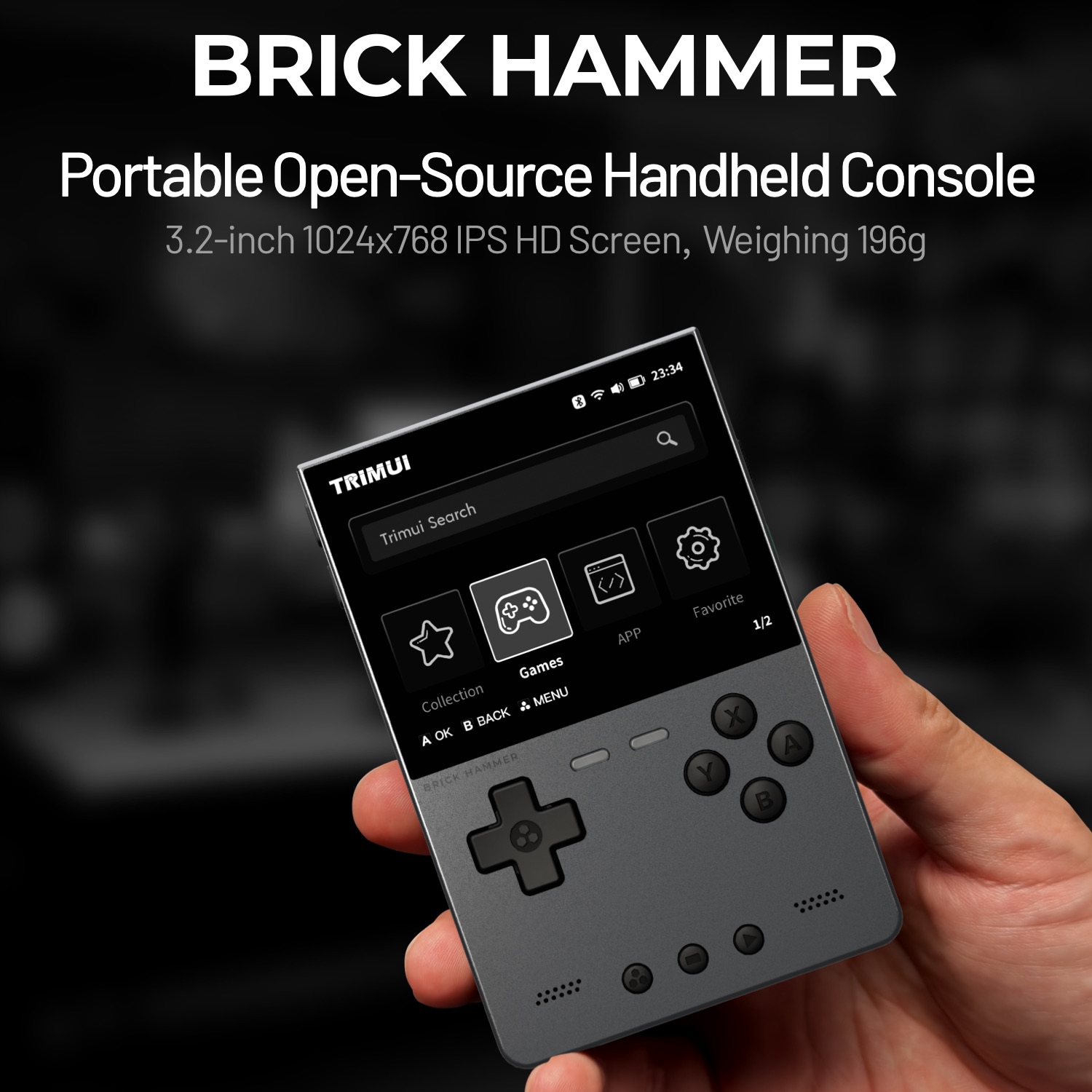Retro Gaming Device Handheld - TRIMUI BRICK HAMMER Retro Handheld Game