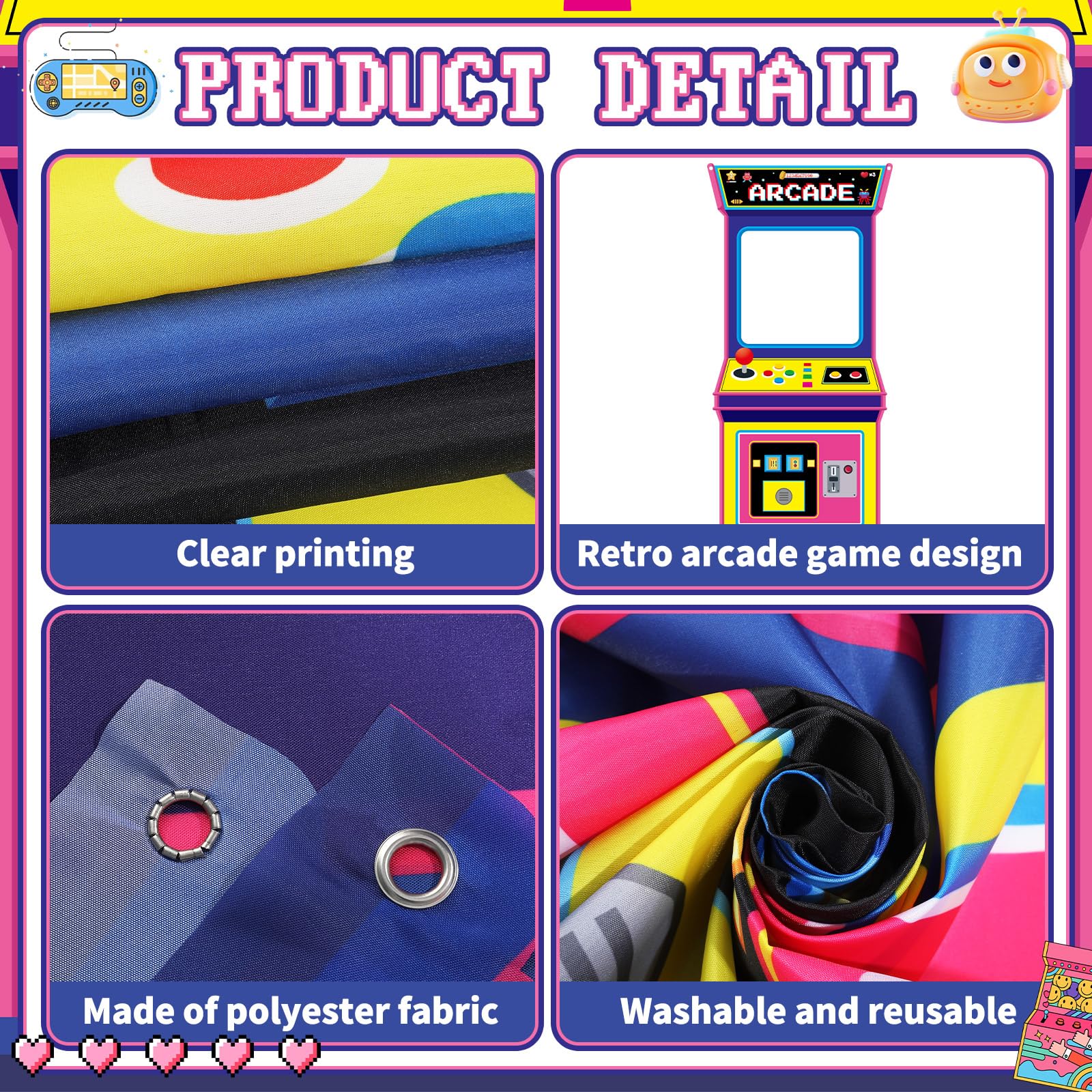 Retro Video Gaming Fabric Arca - đánh giá và giá Retro Gaming Decor