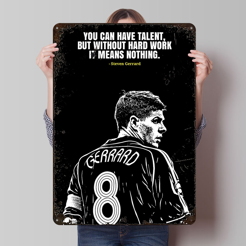 Steven Gerrard Quote Metal Pos - đánh giá và giá Retro Gaming Desk
