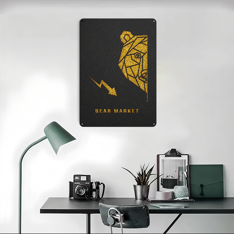 Gold Bear Market Metal Poster  - đánh giá và giá Retro Gaming Market